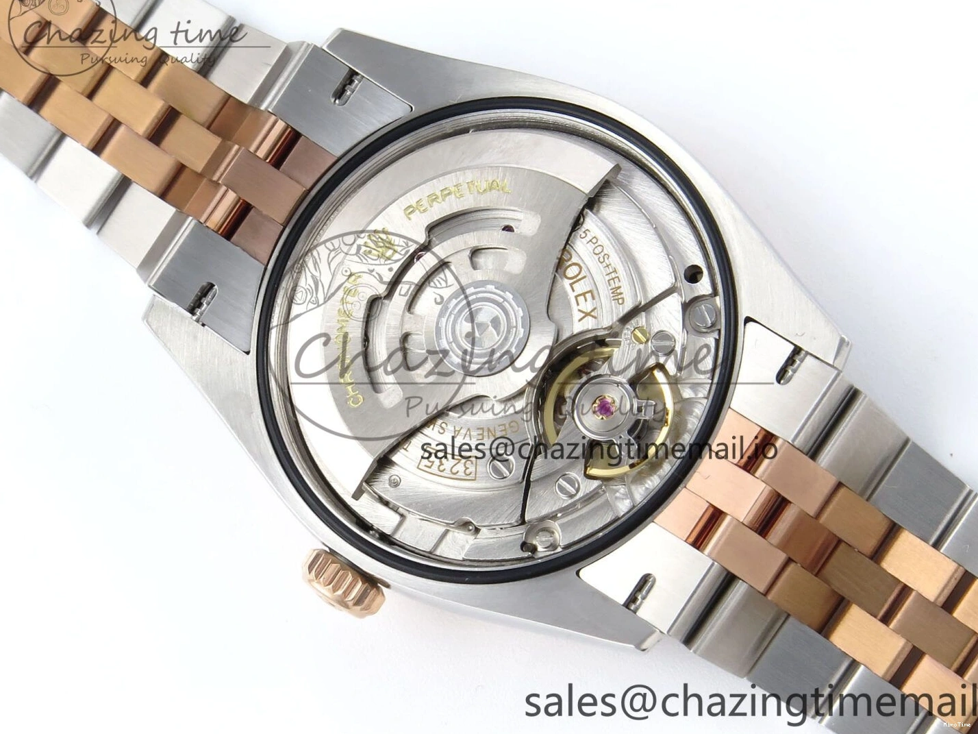 MiroTime 0204 SmoothTexture DateJust 36 126231 EWEF Best Edition Brown Dial Stick Marker on SS RG Jubilee Bracelet A 592